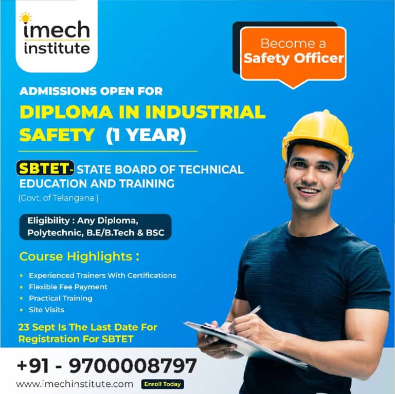 Join Diploma In Industrial Safety Course In Hyderabd