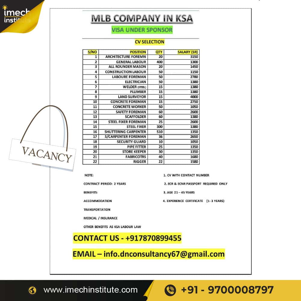 MLB company job in ksa