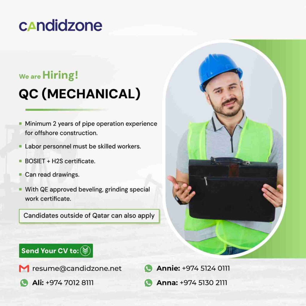 QC mechanical jobs